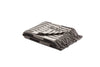 Striped blanket with fringes on a white background