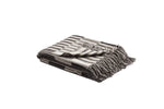 RILEY Woven Merino Wool Throw 71" L x 55" W Grey Modern Ribbon Pattern Cozy Accent By Auskin