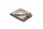 Wool Woven Throw Blanket 55"x71" – Artisan Made Large Square Pattern Indoor Throw Brown & Ivory By Auskin
