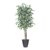 Vickerman TDX0260-RG 6' Artificial Variegated Ficus Deluxe Tree Gray Round Plastic Container.