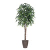 Vickerman TDX1460-RB 6' Artificial Green Smilax Deluxe Tree Brown Round Plastic Container..