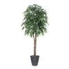 Vickerman TDX1460-RG 6' Artificial Green Smilax Deluxe Tree Gray Round Plastic Container.