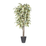 Vickerman TDX1760-RG 6' Artificial Frosted Maple Deluxe Tree Gray Round Plastic Container.