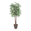 Vickerman TDX1860-RB 6' Artificial Japanese Maple Deluxe Tree Brown Round Plastic Container.