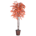 Vickerman TDX3760 6' Artificial Orange Maple Deluxe Rattan Basket