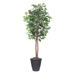 Vickerman TEC0160-RG 6' Artificial Ficus Tree Gray Round Plastic Container.