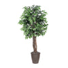 Vickerman TEX0160-RB 6' Artificial Ficus Executive Tree Brown Round Plastic Container.