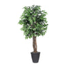 Vickerman TEX0160-RG 6' Artificial Ficus Executive Tree Gray Round Plastic Container.