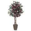 Vickerman TEX0360-RB 6' Artificial Capensia Executive Tree Brown Round Plastic Container.