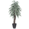 Vickerman TEX1360-RG 6' Artificial Variegated Smilax Executive Tree Gray Round Plastic Container.