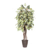 Vickerman TEX1760-RB 6' Artificial Frosted Maple Executive Tree Brown Round Plastic Container.