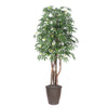 Vickerman TEX1860-RB 6' Artificial Japanese Maple Executive Tree Brown Round Plastic Container.