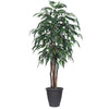 Vickerman TEX2860-RG 6' Artificial Mango Executive Tree Gray Round Plastic Container.