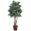 Vickerman TEX4260 6' Artificial Mini Ficus Executive Rattan Basket