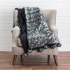 silver faux fur throw