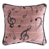 Music Note Accent Pillow for Living Room – 17" Floral Tapestry Design