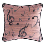 Manual Woodworkers and Weavers 17" Woven Pillow – Music Note with Floral Design, Soft Tapestry Style Accent Cushion