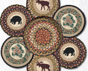 Rustic Bear & Moose Printed Trivets – 6-Piece Jute Set