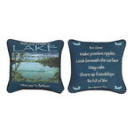 Lake House Accent Pillow ADVICE FROM THE LAKE – 12x12 Inch by Manual Woodworkers