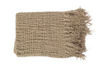 Handwoven Linen Throw 50"x 60" – Ecru Textured Indoor Decor Blanket by Auskin