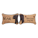 Cotton Blend Word Pillow ADVICE FROM A BEAR – 12.5x8 Inch Accent by Manual Woodworkers