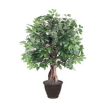 Vickerman TXX0140-RB 4' Artificial Ficus Extra Full Bush Brown Plastic Container.