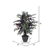 Vickerman TXX0340-RG 4' Artificial Capensia Extra Full Bush Gray Round Plastic Container.