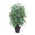 Vickerman TXX0640 4' Artificial Ming Aralia Extra Full Bush Rattan Basket