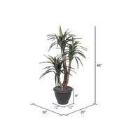 Vickerman TXX1140-RG 4' Artificial Marginata Extra Full Bush Gray Round Plastic Container.
