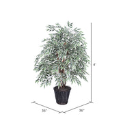Vickerman TXX1340 4' Artificial Variegated Smilax Extra Full Bush Rattan Basket