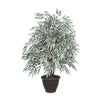 Vickerman TXX1340-RB 4' Artificial Variegated Smilax Extra Full Bush Brown Plastic Container.