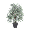 Vickerman TXX1340-RG 4' Artificial Variegated Smilax Extra Full Bush Gray Round Plastic Container.