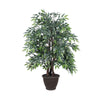 Vickerman TXX1440-RB 4' Artificial Green Smilax Extra Full Bush Brown Plastic Container.