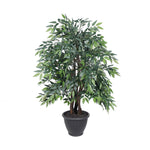 Vickerman TXX1440-RG 4' Artificial Green Smilax Extra Full Bush Gray Round Plastic Container.