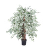 Vickerman TXX1640-06 4' Artificial Silver Maple Extra Full Bush Black Plastic Pot.