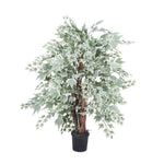 Vickerman TXX1640-06 4' Artificial Silver Maple Extra Full Bush Black Plastic Pot.