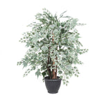 Vickerman TXX1640-RG 4' Artificial Silver Maple Extra Full Bush Gray Round Plastic Container.