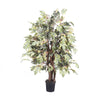 Vickerman TXX1740-06 4' Artificial Frosted Maple Extra Full Bush Black Plastic Pot.