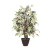 Vickerman TXX1740-RB 4' Artificial Frosted Maple Extra Full Bush Brown Plastic Container.