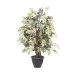 Vickerman TXX1740-RG 4' Artificial Frosted Maple Extra Full Bush Gray Round Plastic Container.