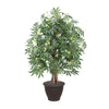 Vickerman TXX1840-RB 4' Artificial Japanese Maple Extra Full Bush Brown Plastic Container.