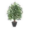 Vickerman TXX1840-RG 4' Artificial Japanese Maple Extra Full Bush Gray Round Plastic Container.