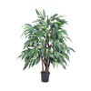 Vickerman TXX2840-06 4' Artificial Mango Extra Full Bush Black Plastic Pot.