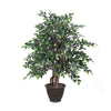 Vickerman TXX4240-RB 4' Artificial Mini Ficus Extra Full Bush Brown Plastic Container.