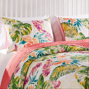 Reversible Tropical King Sham – Coral Flamingo Reverse