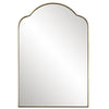 Uttermost Sidney Arch Mirror – Brushed Brass Floating Mirror, 20"×30"