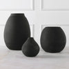 Uttermost 18068 Hearth Matte Black Vases, Set of 3