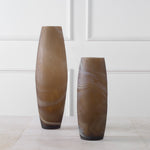 Uttermost 18069 Delicate Swirl Caramel Glass Vases, Set of 2