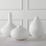 Uttermost 18072 Apothecary Satin White Vases, Set of 3