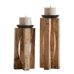 Uttermost 18074 Ilva Wood Candleholders Set of 2